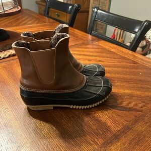 Brown and Black Duck Boots